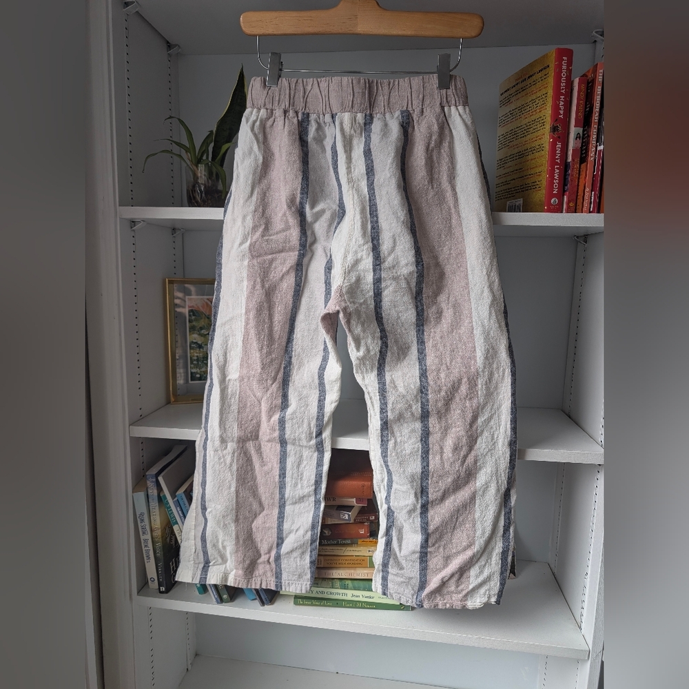 Smash + Tess Sophie Pant Cotton Linen Pastel Striped Wide-leg Cropped Size XS - Picture 10 of 12
